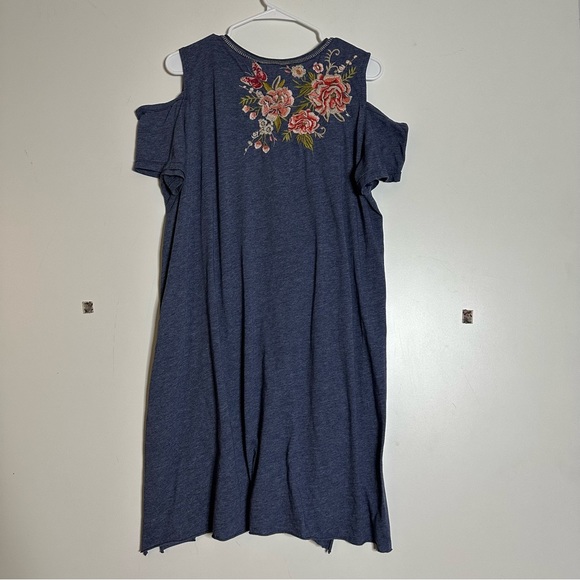 Johnny Was JWLA Cecile Floral Embroidered Cold Shoulder Dress - Beautiful! XL - Picture 4 of 5
